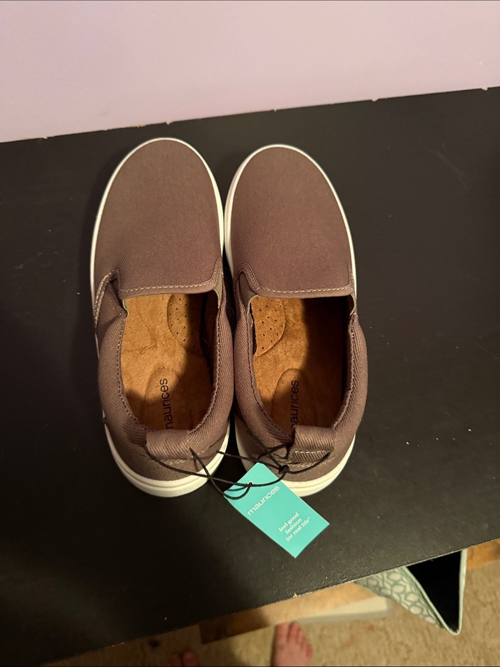 NWT Maurices Olive Green Slip-On Canvas Loafers